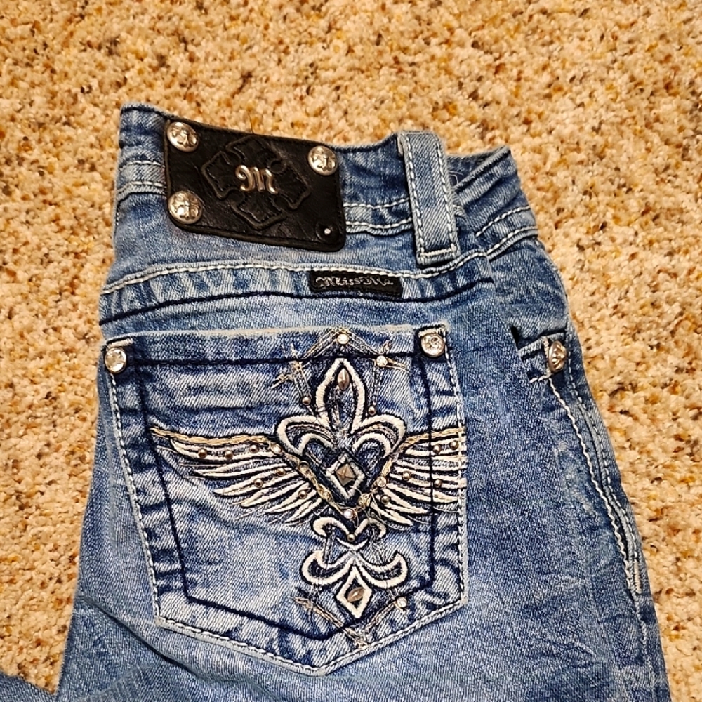 Miss Me Blue Embroidered Women's Jeans